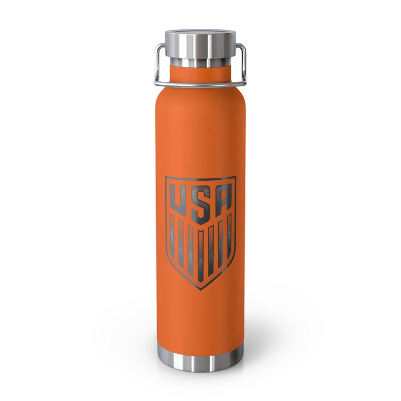 Botella de agua isotérmica con el escudo de la selección nacional de fútbol de EE. UU. – Botella de acero inoxidable de 650 ml – Artículos para aficionados de EE. UU. imagen 4