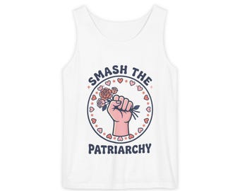 Smash the Patriarchy Tank Top | Feminist Fist Floral Design