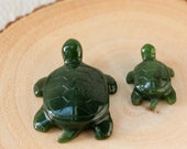 Green Nephrite Jade Turtles, Carved Jade Turtle, Canadian Nephrite Jade, Good Luck Jade, Healing Jade