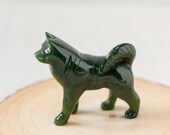 Nephrite Jade Husky Dog, Hand Carved Jade Dog, Green Jade Carving, Good Luck Jade, Healing Jade, 35th Anniversary Gift
