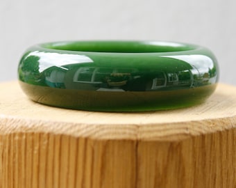 New Chinese Beautiful Genuine Natural Green Jade Gems Bangle Bracelet 62-63mm AA