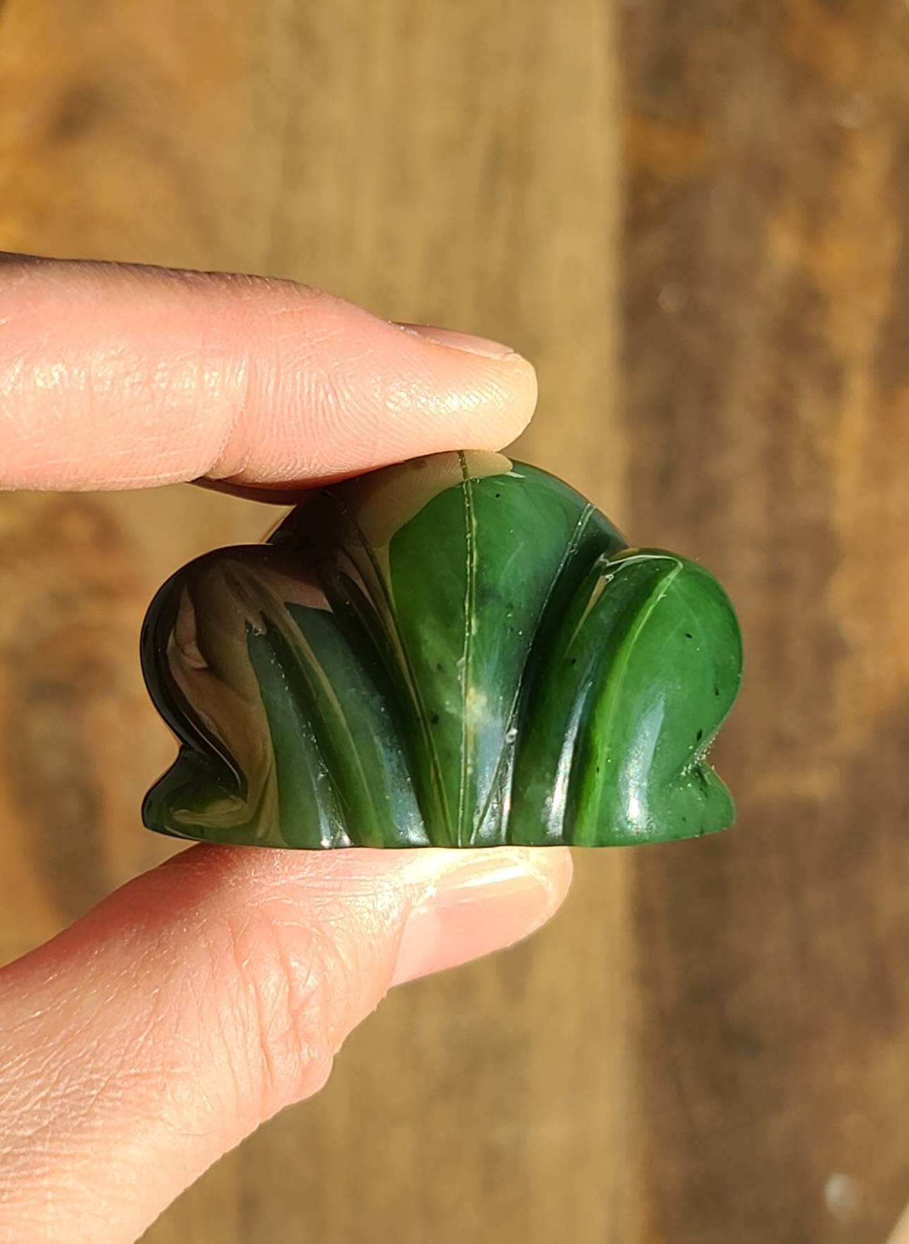 Green Nephrite Jade Frog Carved Green Frog Good Luck Frog Etsy