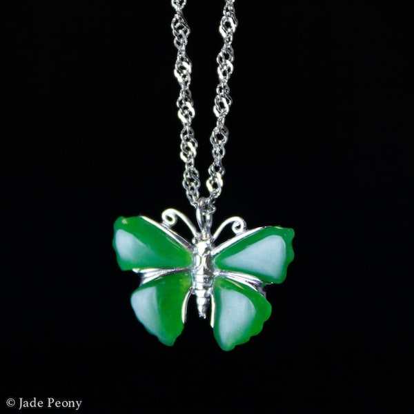Jade Butterfly Necklace Etsy