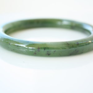 Genuine Jade Bangle, Nephrite Jade Bangle, Carved Nephrite Jade, Healing Heart Chakra, Calming Bangle, Protective Bangle, 35th Anniversary