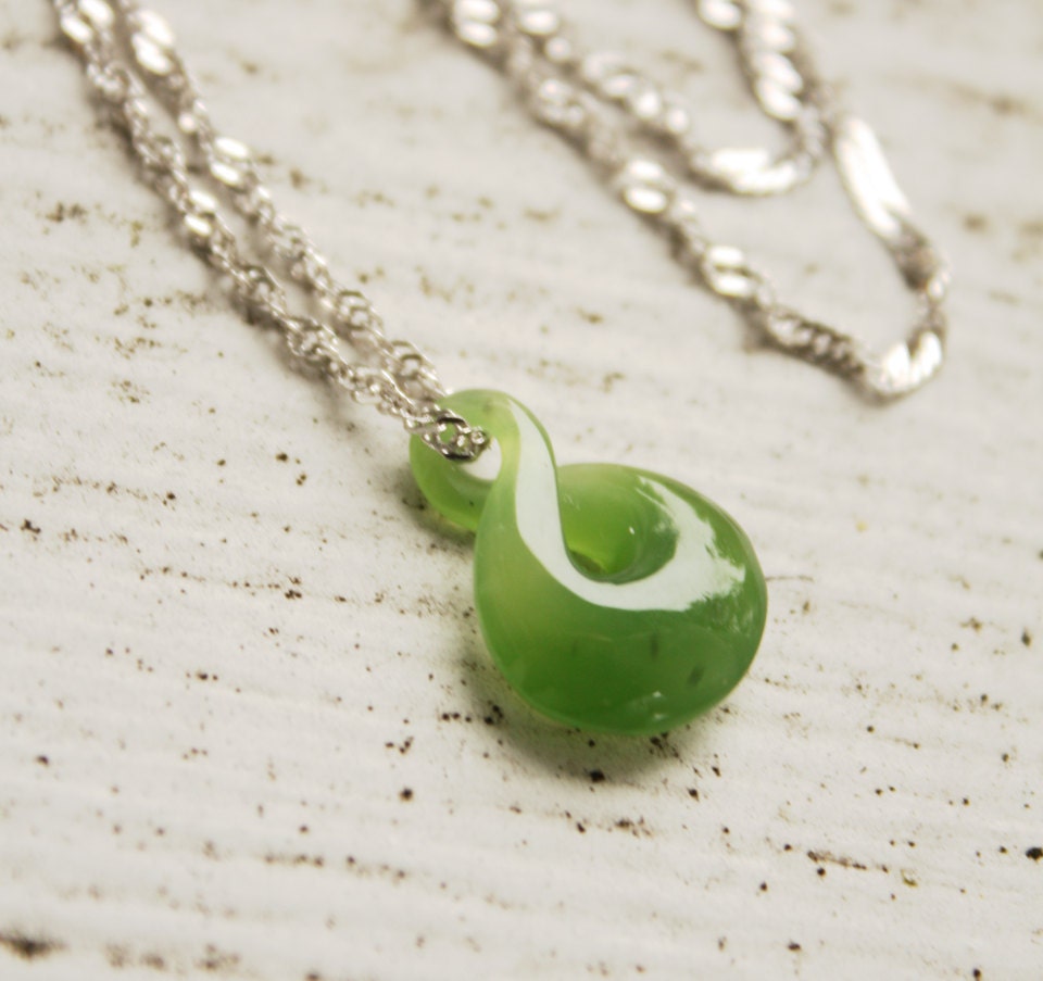 Jade Necklace Green Nephrite Jade Twisted Lucky 8 Etsy