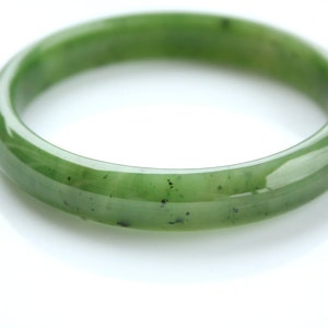 Genuine Jade Bangle, Comfort Fit, A Grade, Heirloom Green Jade Bangle, Carved Jade Bracelet