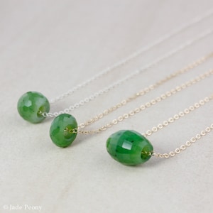 Colar com Pingente de Jade Nefrita - Escolha seu Jade - Ouro ou Prata de Lei