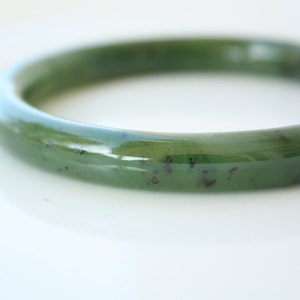 Genuine Jade Bangle, Nephrite Jade Bangle, Carved Nephrite Jade, Healing Heart Chakra, Calming Bangle, Protective Bangle, 35th Anniversary image 3