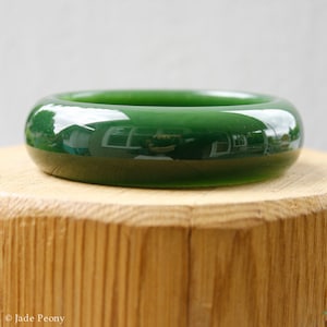 AA Grade Nephrit Grün Jade Armreif - Comfort Fit, solider Jade Armreif, 35-jähriges Jubiläum