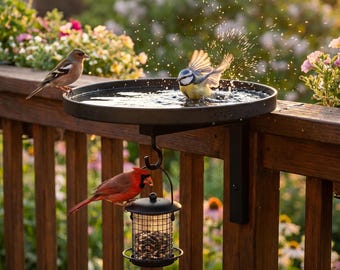 Metall Vogeltränke mit hängendem Feeder Set, Vogel Wasserschale, Metall Vogel Wasserschale Bienenwasserstation Insektenbewässerungsstation, Garten Dekor Geschenk