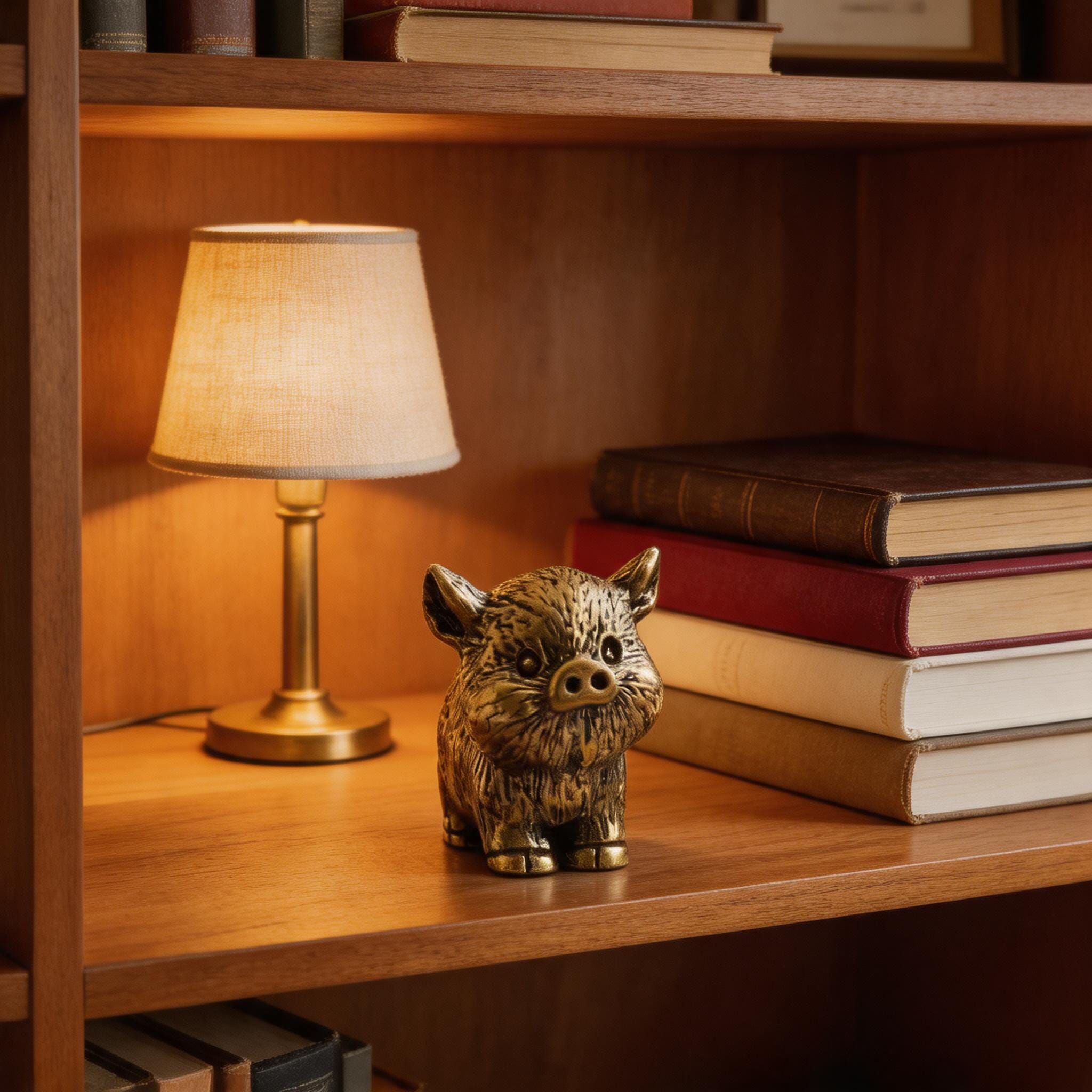 Vintage Brass Pig Figurine, Solid Brass Pig Statue, Mini Piglet Sculpture, Lucky Pig Charm, Animal Collectible Desk Decor Gift