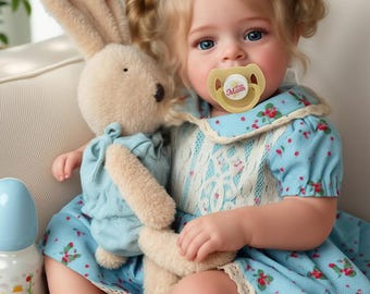 18 Inch Reborn Baby Doll Girl  Realistic Newborn Blonde Lifelike Doll with  Gift kids
