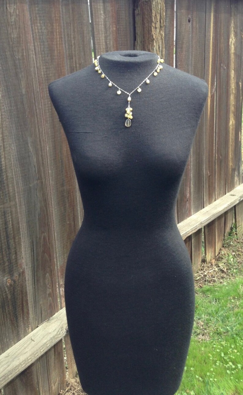Citrine Pearl NecklaceEarring Set SALE