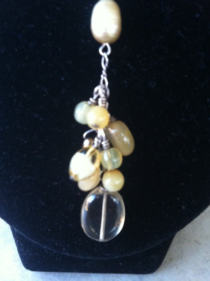 Citrine Pearl NecklaceEarring Set SALE
