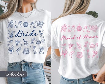 Kokette Bachelorette PNG & SVG Bundle, Brautparty-Shirts Design, Braut Brautjungfer Trauzeugin Matrone der Ehre, Bach-Party Grafik