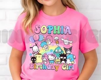 Cute Cat Birthday Girl T-Shirt, Family Matching Shirts DV06