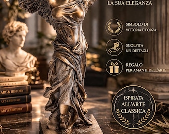 サモトラケのニケ像 – 翼を持つ勝利の女神像 – ギリシャの女神の装飾 – 博物館のレプリカ – 古代ギリシャの贈り物 – イタリア製