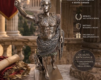 Augustus Caesar Statue – Roman Emperor Sculpture – Bronze Effect Figure – Ancient Rome Decor – Imperial Figurine – Roman History Gift