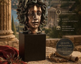 Medusa Bust Bronze Statue | Gorgon Sculpture | Greek Mythology Decor | Luxury Roman Art | Medusa Head Sculpture | Unique Gift