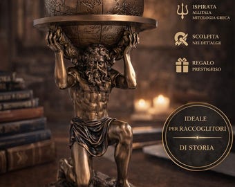 Atlas Statue Bronze – Greek Titan Sculpture – Ancient Mythology Decor – Made in Italy – Roman Art Gift