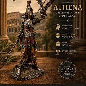 Athena Goddess Statue – Roman Greek Mythology Sculpture | Bronze Style Warrior Decor | Made in Italy | Ancient Rome Gift | Imperivm Art