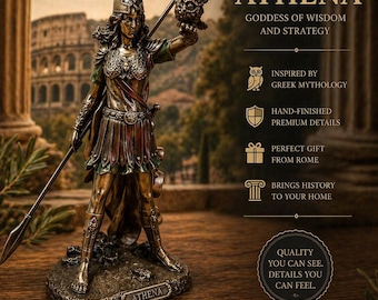 Athena Goddess Statue – Roman Greek Mythology Sculpture | Bronze Style Warrior Decor | Made in Italy | Ancient Rome Gift | Imperivm Art