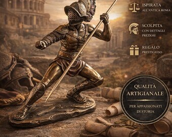 Roman Gladiator Bronze Statue | Ancient Rome Warrior Sculpture | Gladiator Gift | Colosseum Decor | Luxury Roman Art | Collector Piece