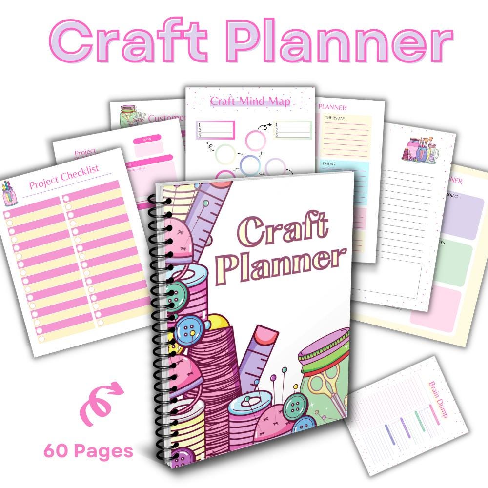 Craft Planner | 60 Printable Pages, Project Planner | Craft Business ...