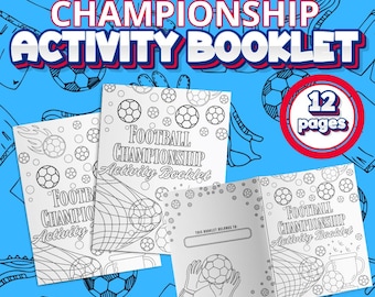 Libro para colorear y de actividades del Campeonato de Fútbol para niños / Juegos de fútbol, laberintos, sopa de letras, trazos, unir puntos, ¡diversión para colorear!