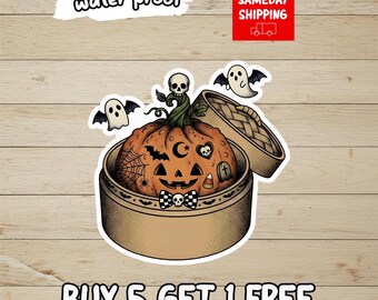 Pumpkin In A Box Sticker, Vintage Halloween Pumpkin Decal, Gothic Cute Halloween Sticker, Spooky Season Gift, Waterproof Vinyl