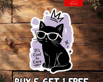 Its Cool To Care Sticker, Save The Planet Decal, Earth Day Sticker, Positive Encouragement Vinyl, Eco Friendly Gift