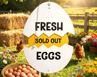Personalized Custom Greeting Card，Farmhouse Egg Shaped Sign, Reversible Farm Market Plaque,Rustic Garden Decor