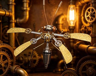 Kit de montaje de abeja steampunk de metal, modelo de rompecabezas de insecto mecánico 3D, decoración de escritorio