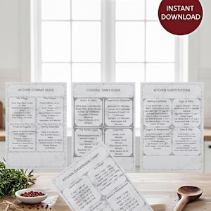 Paket med konverteringstabeller för köksmått: Referensguide för matlagning och bakning (digital nedladdning)