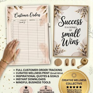Paket med orderspårning för småföretag: Försäljningslogg och kundformulär för webbutik (digital nedladdning)