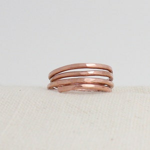Ring Forged And Hammered Copper Wire Wrapped Rustic Minimalist Men or Women  #R107