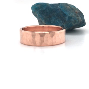 Copper Ring Womens or Mens Hammered Rustic His or Hers Wedding Band 7th Anniversary R110 image 6