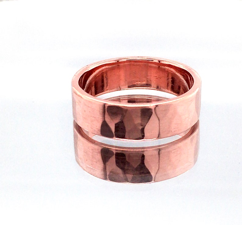 Copper Ring Womens or Mens Hammered Rustic His or Hers Wedding Band 7th Anniversary R110 image 4