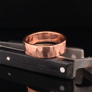 Copper Ring Womens or Mens Hammered Rustic His or Hers Wedding Band 7th Anniversary R110 image 7