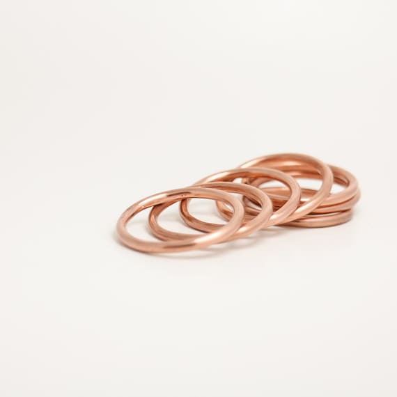 Band Ring Copper Wire Smooth Finish Stacking Ring Recycled Material Rustic Minimalist Men or Women  Listing Is For One Ring#R105