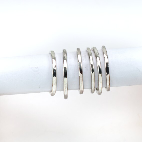 Stacking Ring Silver Wire Hammered Finish Minimalist Womens Ring, Birthday, Gift, Special Occasion  #R125