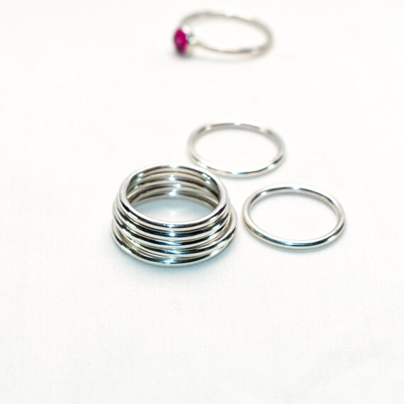 Stacking Ring Silver Wire Smooth Finish Minimalist Womens Ring, Birthday, Gift, Special Occasion  #R123