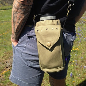 Insulated Water Bottle Tote: JarStar Cotton Canvas Carrier with Phone Pocket