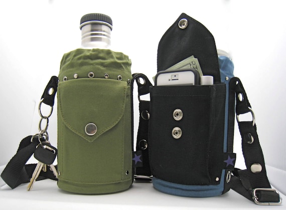 Insulated Water Bottle Holder Carrier Bag Tote Cozy Sling Phone Pocket Drink Holder Cross Body Bag Festival Bag Jarstar. Etsy