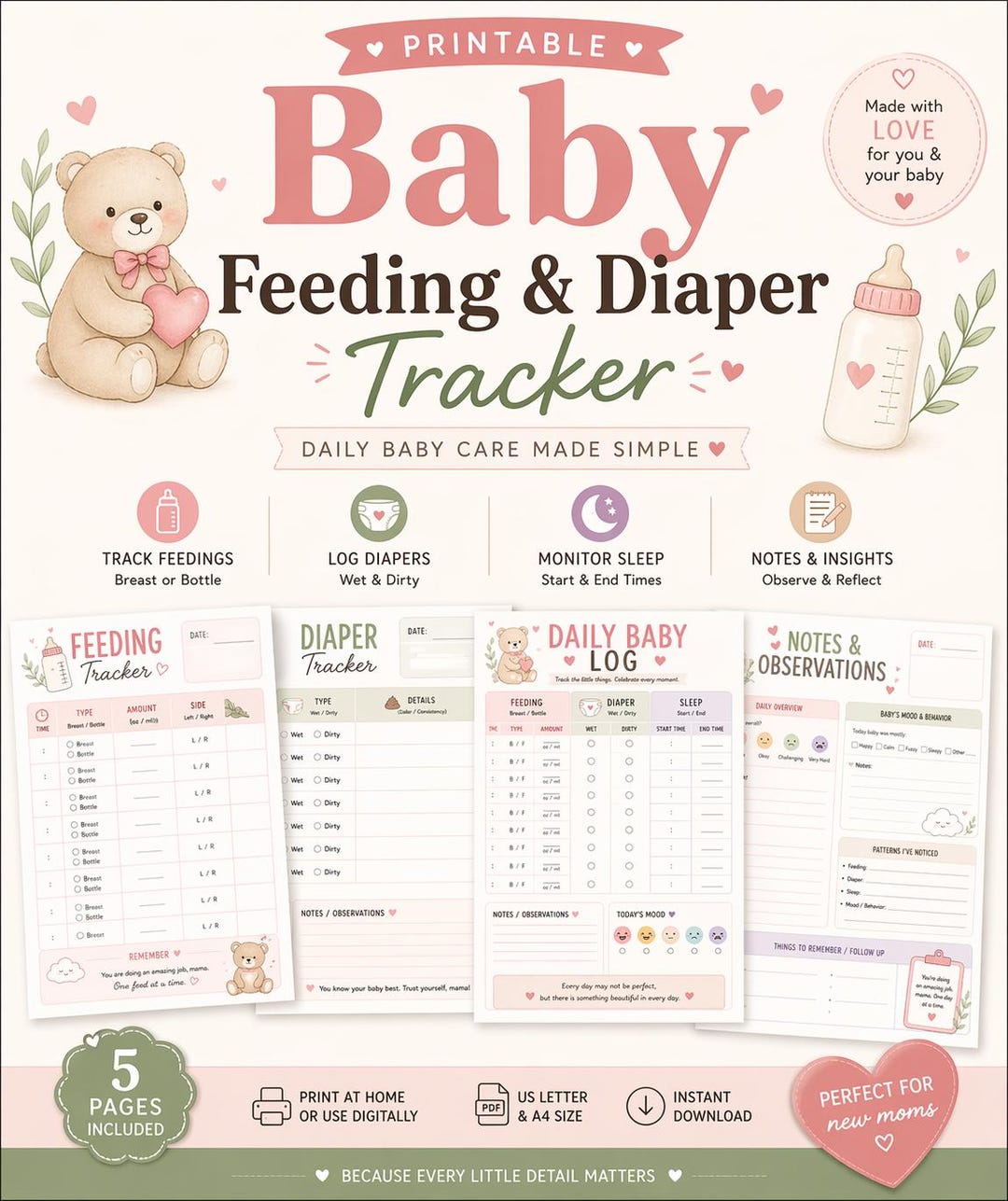 Tracking Baby Routine Newborn Daily Routine Tracker - Etsy