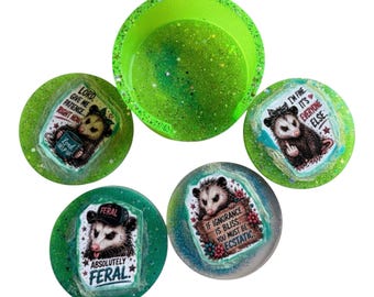 Southern Sayings Possom coaster set of 4 with Holder