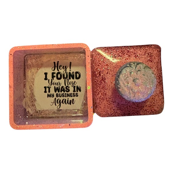 Funny Resin Trinket Box, Glitter Nose Catchall, Sassy Jewelry Dish (Handmade)