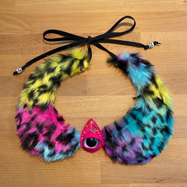 Fur Peter Pan Collar with Tie