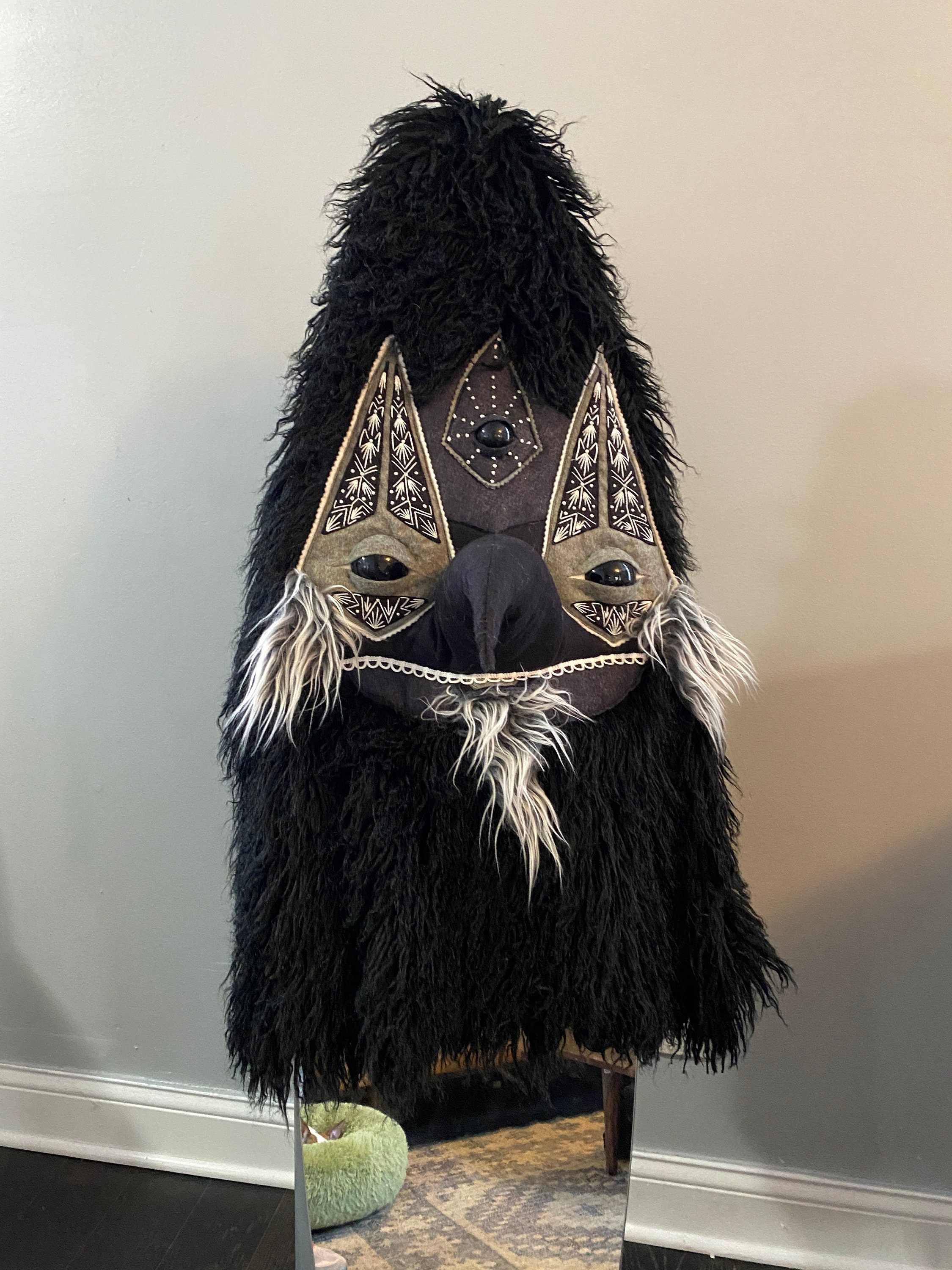 Wearable Art Creepy Crow Plague Doctor Costume Winter Warrior Faux