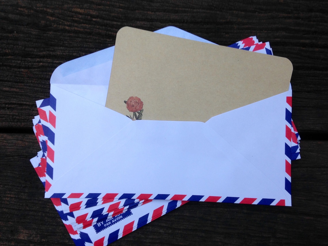 Set of 20 Vintage Airmail Envelopes 10.8cm X 23.5 cm 70 Etsy